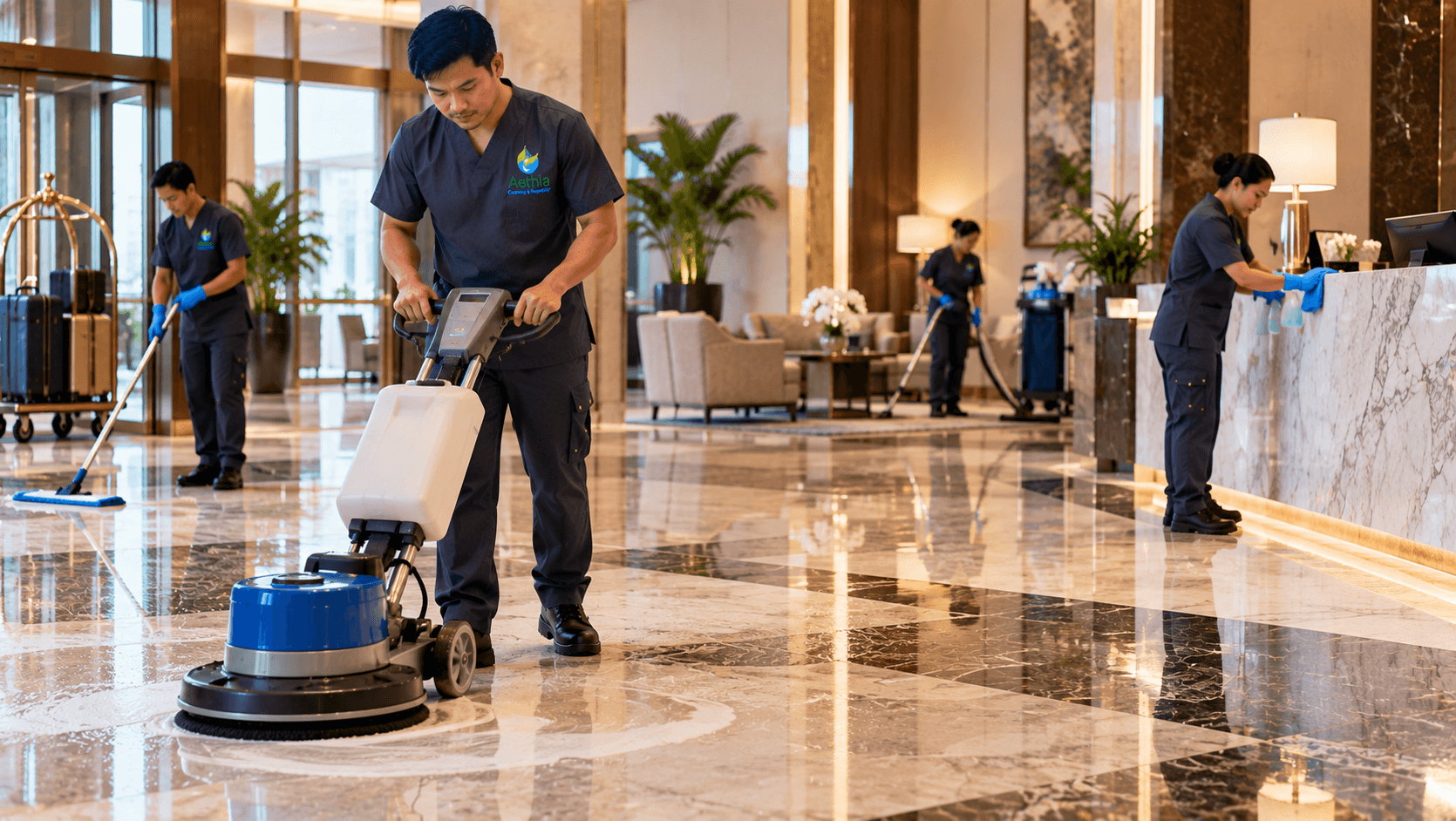 Hotel Floor Cleaning in Qatar: Complete Guide to Marble, Tile, Stone & Hard Floor Care