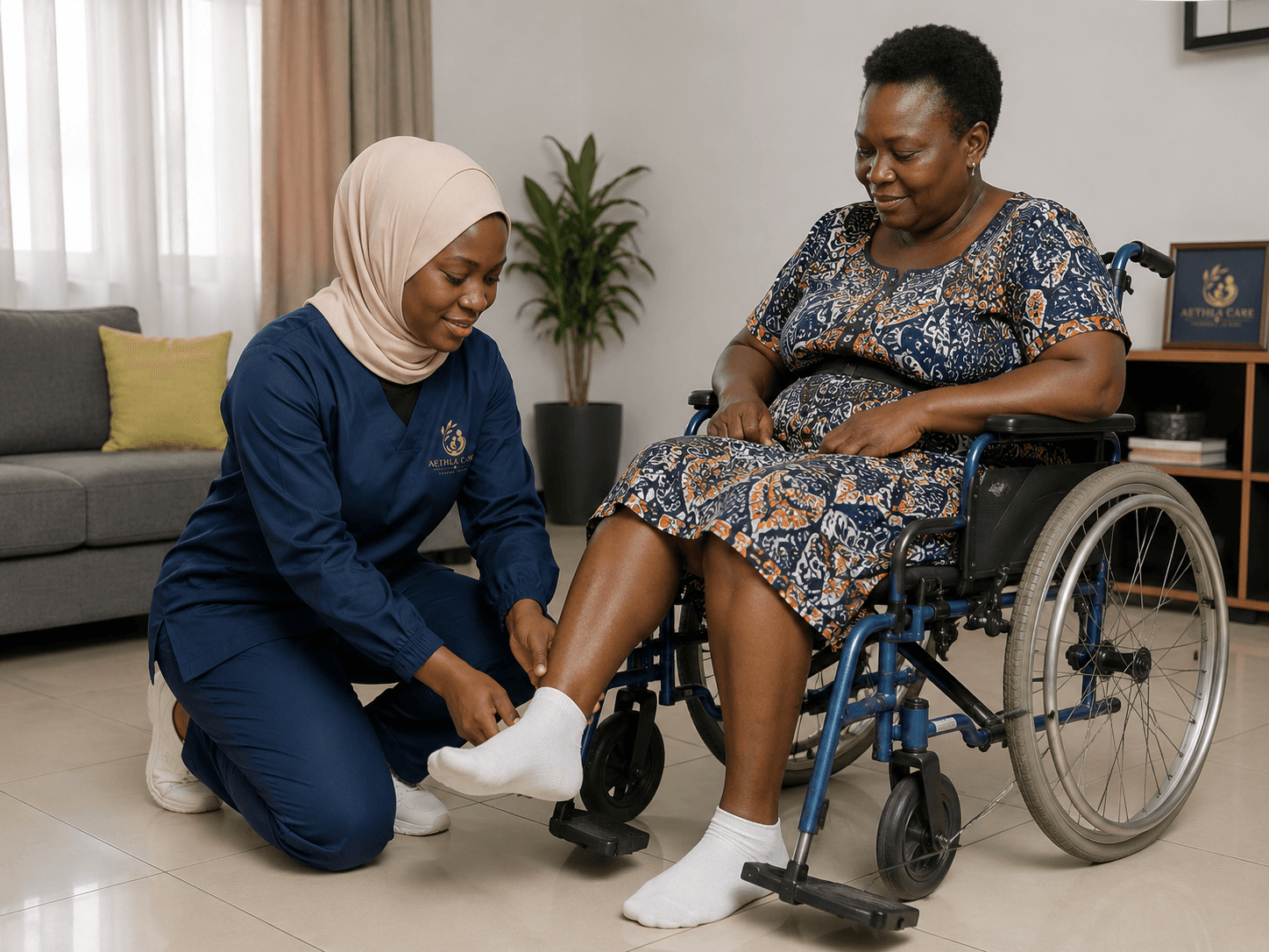 A person receiving support with a daily routine