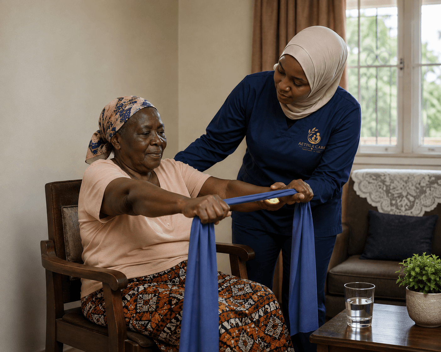 A person receiving assistance with transport planning